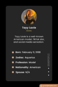 Tayy Lavie Age, Height, Net Worth, Biography, Wiki, and More - GrandPeoples